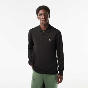 Lacoste Original L.12.12 Long Sleeve βαμβακερα μαυρα | GL9784621