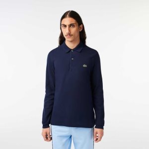 Lacoste Original L.12.12 Long Sleeve βαμβακερα σκουρο μπλε μπλε | PW8536049