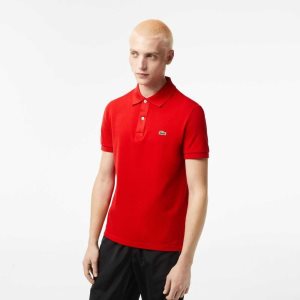 Lacoste Original L.12.12 Slim Fit Petit Pique βαμβακερα κοκκινα | PY0287563