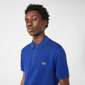 Lacoste Original L.12.12 Slim Fit Petit Pique βαμβακερα μπλε | SX7061238