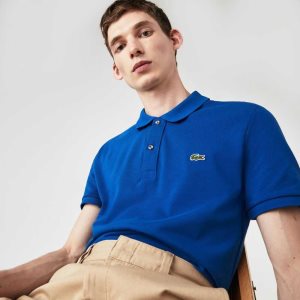 Lacoste Original L.12.12 Slim Fit Petit Pique βαμβακερα μπλε | ZL3625170