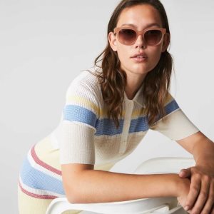 Lacoste Oval Acetate Croco Skin ροζ | IH6580937