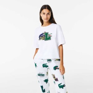 Lacoste Oversized Organic βαμβακερα T-Shirt ασπρα | EP2530187