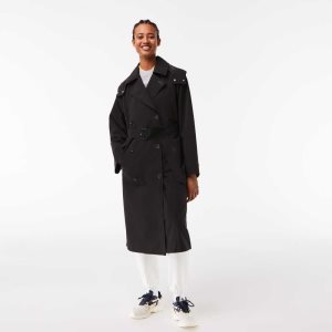 Lacoste Oversized Trench Coat μαυρα | CL1943760