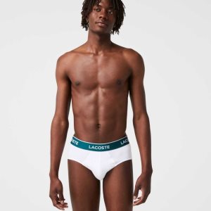 Lacoste Pack Of 3 Καθημερινά Briefs μαυρα ασπρα γκρι | EI6830945