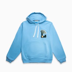 Lacoste Pennants L Badge Κουκουλοφόρος βαμβακερα Fleece ανοιχτο μπλε | TM1543207
