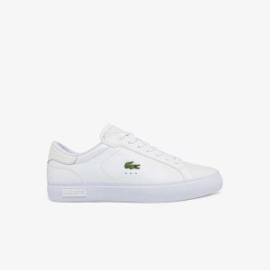 Lacoste Powercourt Burnished δερματινα ασπρα ασπρα | NQ0719362