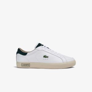 Lacoste Powercourt δερματινα Color-Pop ασπρα σκούρο πρασινο | OU9103574