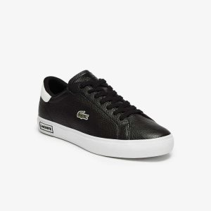 Lacoste Powercourt δερματινα μαυρα ασπρα | XM6301872