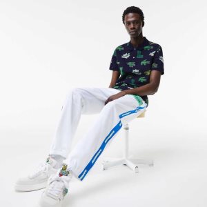 Lacoste Regular Fit Crocodile Print σκουρο μπλε μπλε ασπρα | XI7432580