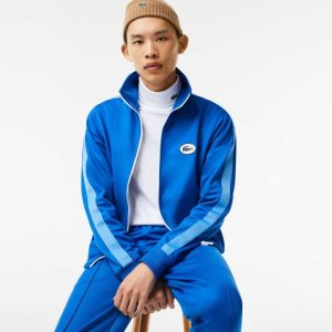 Lacoste Regular Fit High-Neck Pique Zip μπλε | IO6507914