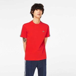 Lacoste Regular Fit Logo Stripe κοκκινα | EH0237591
