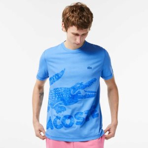 Lacoste Regular Fit Organic βαμβακερα Jersey μπλε | KF4768103