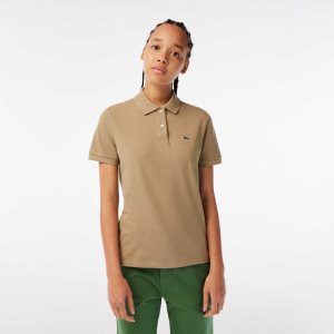 Lacoste Regular Fit Soft βαμβακερα Petit Pique Μπεζ | DX7062854
