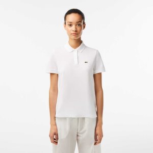 Lacoste Regular Fit Soft βαμβακερα Petit Pique ασπρα | FL3709648