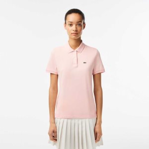 Lacoste Regular Fit Soft βαμβακερα Petit Pique ανοιχτο ροζ | ZW2951074