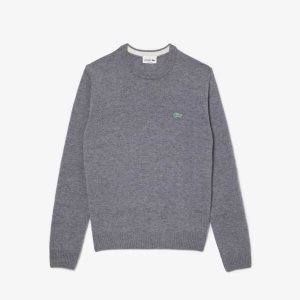 Lacoste Regular Fit Speckled Print Μαλλί Jersey γκρι | SP1093645