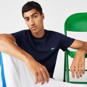 Lacoste Regular Fit Speckled Print βαμβακερα Jersey σκουρο μπλε μπλε | GQ4327560