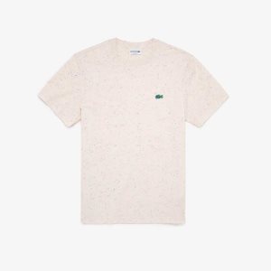 Lacoste Regular Fit Speckled Print βαμβακερα Jersey Μπεζ | HM8470591