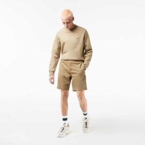 Lacoste Regular Fit Stretch Organic βαμβακερα Bermuda Μπεζ | GM2937684