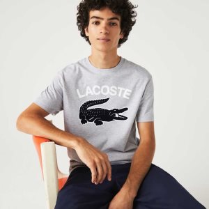 Lacoste Regular Fit XL Crocodile Print γκρι | FB0957831