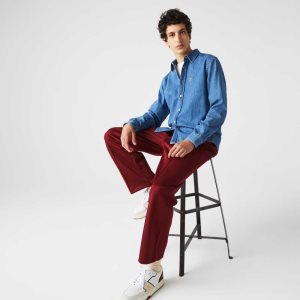 Lacoste Regular Fit ελαφρια Organic βαμβακερα Denim μπλε | DF1435267