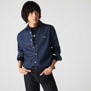 Lacoste Regular Fit ελαφρια Organic βαμβακερα Denim γκρι | JO5709126