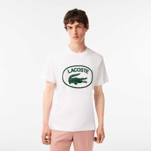 Lacoste Relaxed Fit Branded βαμβακερα ασπρα πρασινο | PN3582610