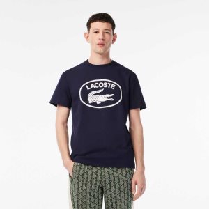 Lacoste Relaxed Fit Branded βαμβακερα σκουρο μπλε μπλε ασπρα | JR8950731