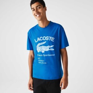 Lacoste Relaxed Fit Crocodile μπλε | TW2375890