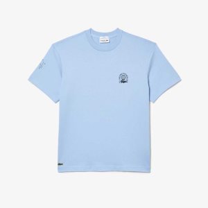 Lacoste Relaxed Fit Organic βαμβακερα Jersey μπλε | AQ5827430