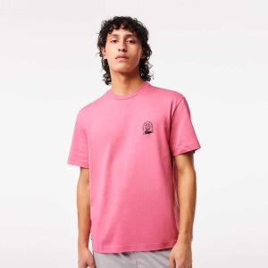 Lacoste Relaxed Fit Organic βαμβακερα Jersey ροζ | JP6752098