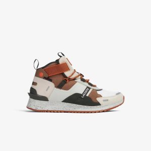 Lacoste Run Breaker δερματινα Color-Pop outdoor καφε ασπρα | IV6012537