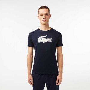 Lacoste SPORT 3D Print Crocodile Αναπνεύσιμος Jersey σκουρο μπλε μπλε ασπρα | HD1860374