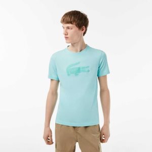 Lacoste SPORT 3D Print Crocodile Αναπνεύσιμος Jersey ανοιχτο πρασινο πρασινο | NB4176329