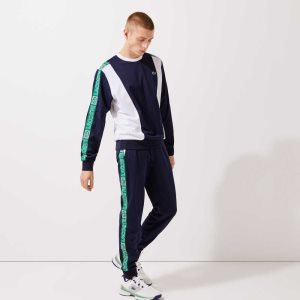 Lacoste SPORT Branded Bands Tracksuit σκουρο μπλε μπλε ασπρα πρασινο | MJ7523401
