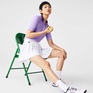 Lacoste SPORT Built-In κοντο Πλισέ τενις ασπρα πρασινο | TO8942613