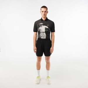 Lacoste SPORT Check Stretch Mesh μαυρα | PC4129687
