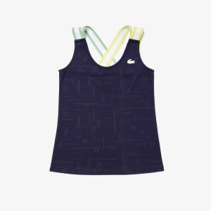 Lacoste SPORT Close-Fitting Tank σκουρο μπλε μπλε ασπρα | DA3587906