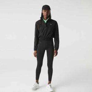 Lacoste SPORT Color-Block Knit Effect Leggings μαυρα | FX3927865