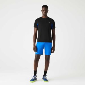 Lacoste SPORT Color-Block Ultra-Dry Pique τενις μαυρα μπλε μαυρα | XY8793206