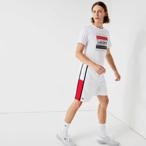 Lacoste SPORT Colorblock Panels ελαφρια ασπρα κοκκινα μαυρα | JZ8140769