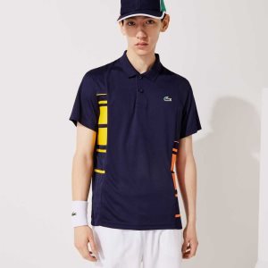 Lacoste SPORT Colorblock Pique And Mesh σκουρο μπλε μπλε κίτρινα πορτοκαλι ασπρα | CP8513697