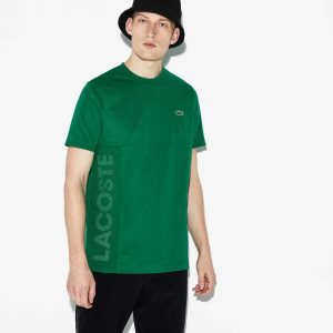 Lacoste SPORT Crew Neck Lettered Ultra Light βαμβακερα πρασινο ασπρα | RW5260413