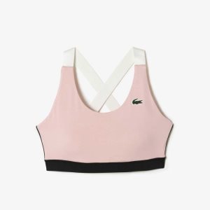 Lacoste SPORT Cross λουρακια Sports Bra ροζ μαυρα ασπρα | LV8794065