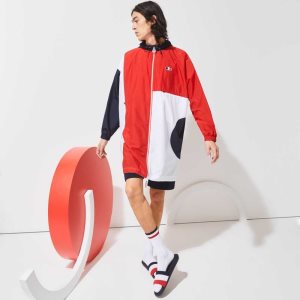 Lacoste SPORT French Sporting Spirit Edition Oversized Raincoat σκουρο μπλε μπλε κοκκινα ασπρα | IN8230594