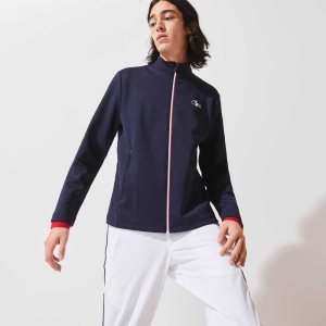 Lacoste SPORT French Sporting Spirit Edition Bi-υλικα Zippered Jacket σκουρο μπλε μπλε ασπρα κοκκινα | JI8426013