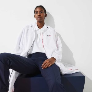 Lacoste SPORT French Sporting Spirit Edition Foldable Raincoat ασπρα σκουρο μπλε μπλε κοκκινα | XR9852076