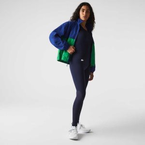 Lacoste SPORT High-Waisted Second-Skin Leggings σκουρο μπλε μπλε | DL2365974