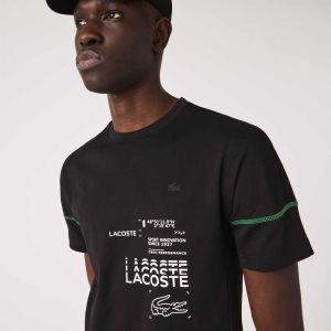 Lacoste SPORT Lettered Technical βαμβακερα μαυρα ασπρα | TL7328590